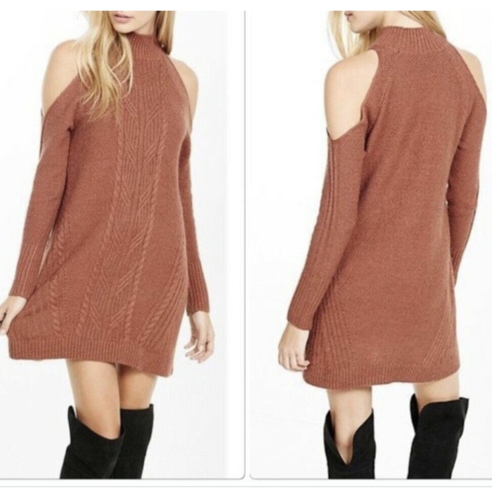 Express Cold Shoulder Knit Dress